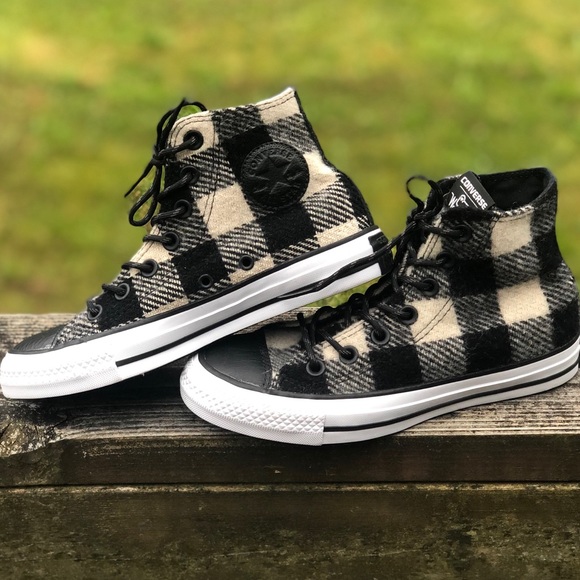 Converse Shoes - Converse All Star Hightops Wool Plaid Shoes